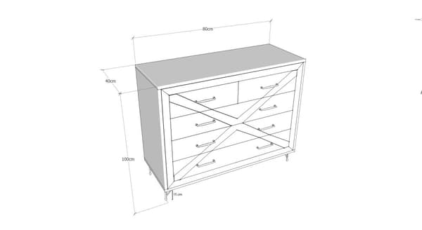 Chic Home Clara lipasto 80x40xK100 cm, ruskea/antrasiitti