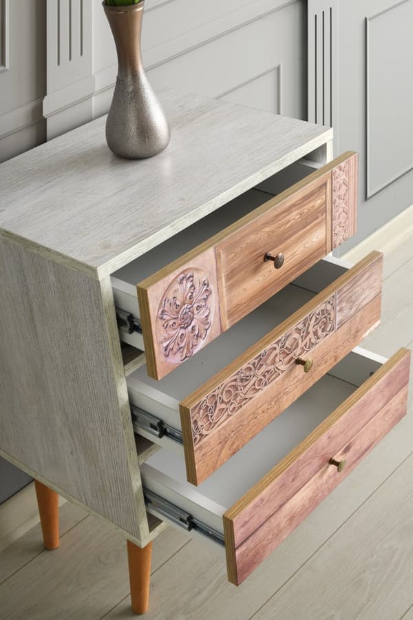 Chic Home Malla laatikosto 50x35xK68 cm, luonnonvalkoinen/ruskea