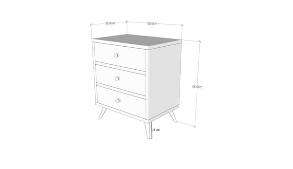 Chic Home Malla laatikosto 50x35xK68 cm, luonnonvalkoinen/ruskea