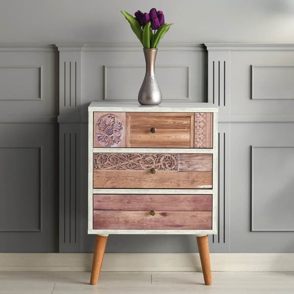 Chic Home Malla laatikosto 50x35xK68 cm, luonnonvalkoinen/ruskea