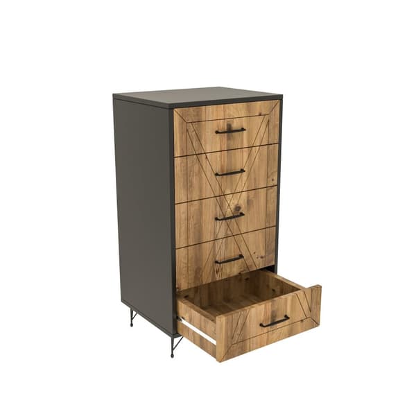 Chic Home Pettiina lipasto 50x45xK95 cm, ruskea/antrasiitti