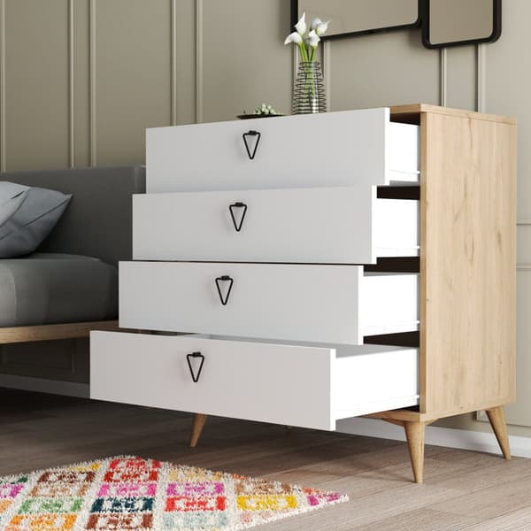 Chic Home Veera lipasto 80x45xK91 cm, beige/valkoinen