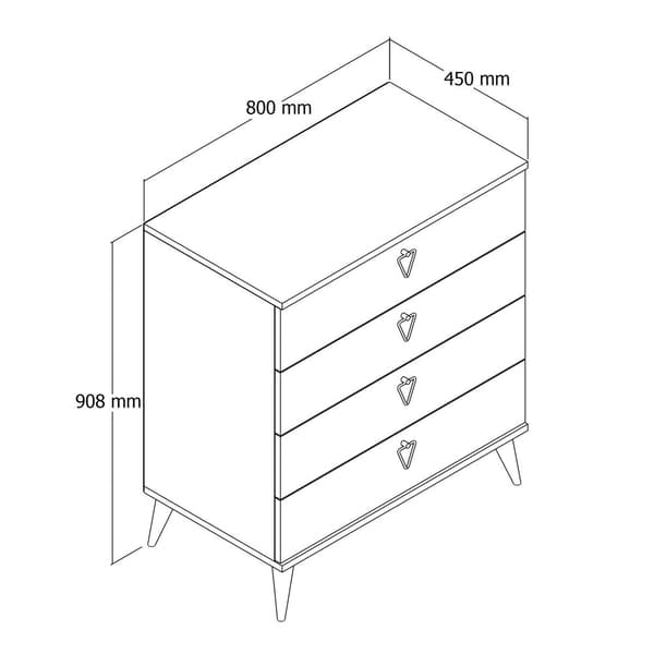 Chic Home Veera lipasto 80x45xK91 cm, ruskea