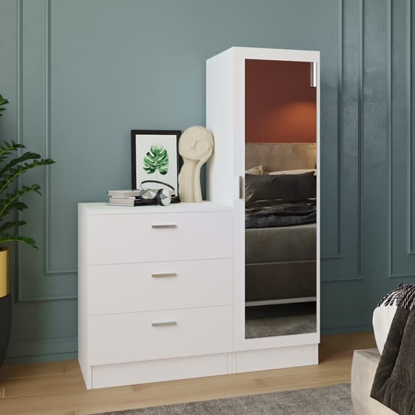 Chic Home Kalervo lipasto+kaappi K140 cm, valkoinen