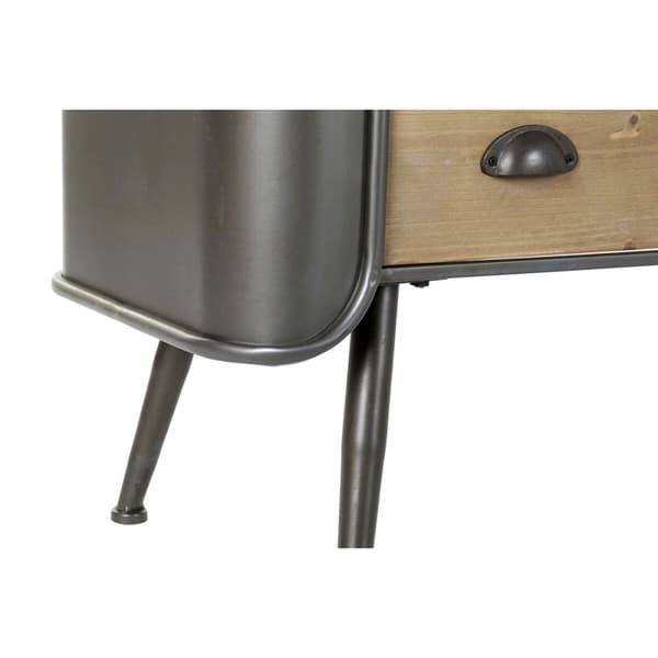 Kommod DKD Home Decor Grå Naturell Metall Gran Loft 97 x 37 x 79 cm