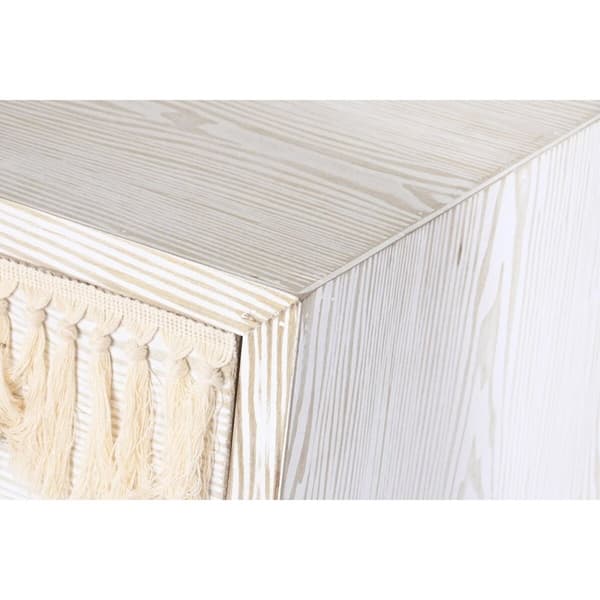 Kommod DKD Home Decor Gran Naturell Bomull Vit (80 x 35 x 80 cm)