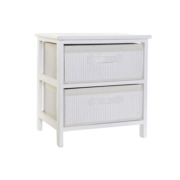 Byrå DKD Home Decor Vit Bambu Paulowniaträ 42 x 32 x 45 cm