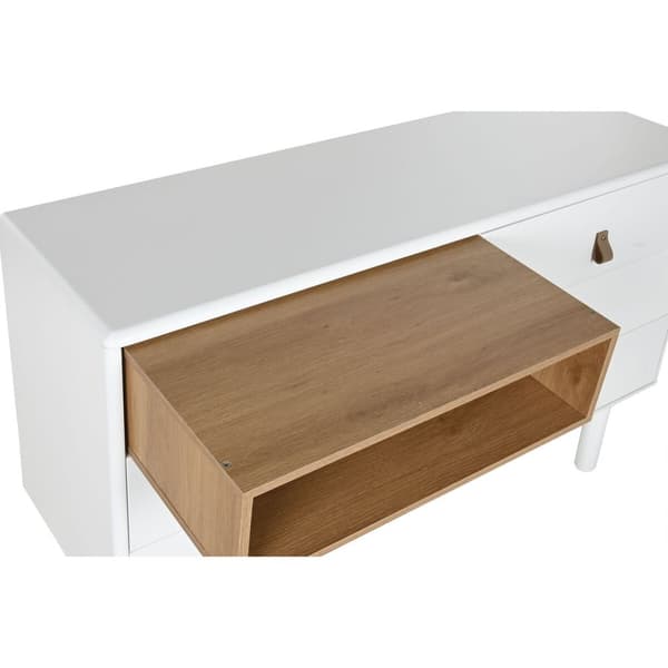 Kommod Home ESPRIT Vit Naturell polypropen Trä MDF 120 x 40 x 75 cm