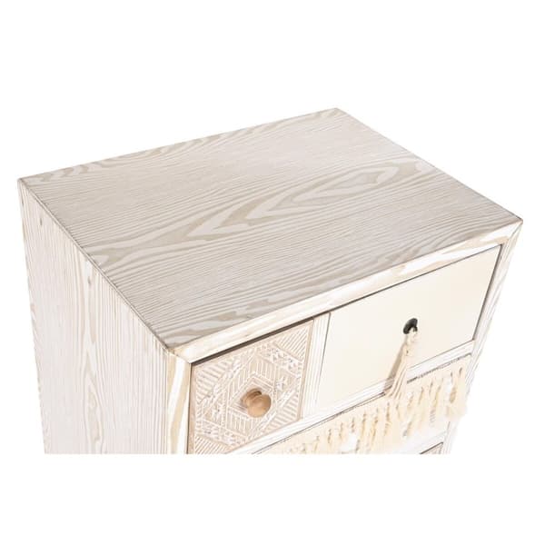 Kommode DKD Home Decor Gran Natur Bomuld Hvid (48 x 35 x 89 cm)