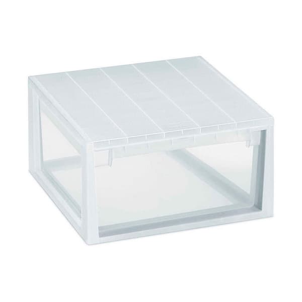 Kommode Terry LightDrawer L MULTIFUNKTIONEL Hvid Gennemsigtig polypropylen Plastik 39,6 x 39 x 21,3 cm
