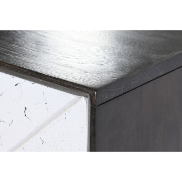 Kommode DKD Home Decor 70 x 40 x 105 cm Hvid Mørkebrun Mangotræ