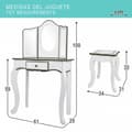 Miniatyrbillede 6 af 6: Make-up Bord med Stol Woomax Hvid Legetøj 61 x 100 x 29 cm