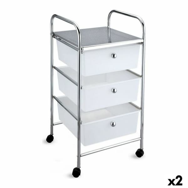 Kommode Confortime Metal Med hjul Plastik 33 x 32,5 x 65 cm (2 enheder)