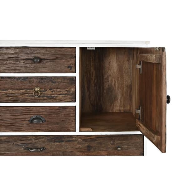 Kommode DKD Home Decor Metall Hvit Kolonial Mørkebrunt Treverk av mangotre (72 x 50 x 75 cm)