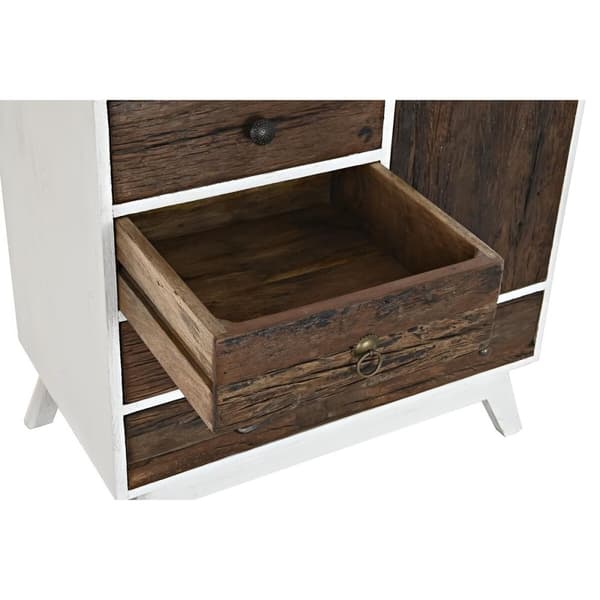 Kommode DKD Home Decor Metall Hvit Kolonial Mørkebrunt Treverk av mangotre (72 x 50 x 75 cm)