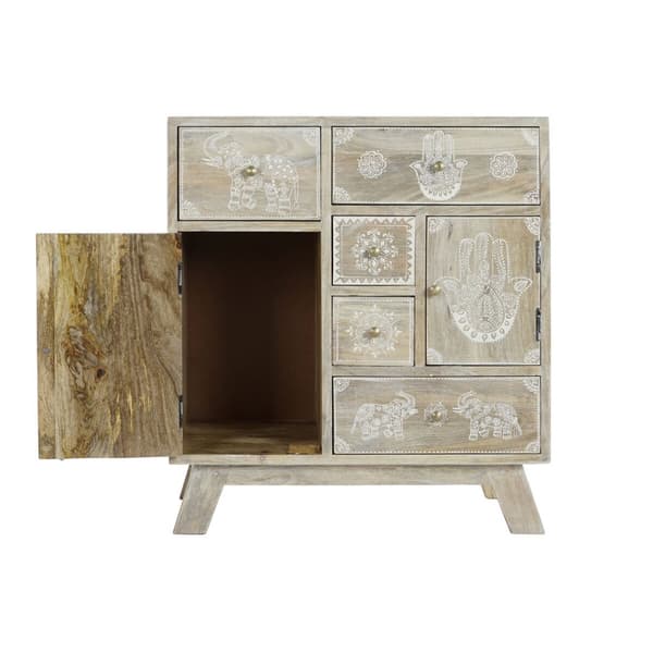 Kommode DKD Home Decor Naturell Treverk av mangotre 61 x 33,5 x 68,5 cm