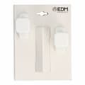 Miniatyrbilde 1 av 3: Dørhåndtak EDM 85461 6807 Hvit Aluminium 80 x 39 mm
