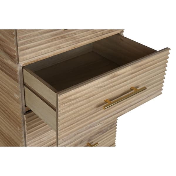 Lipasto DKD Home Decor Kullattu Vaaleanruskea Puu Paolownia wood Puu MDF Scandi 45 x 40 x 100 cm 42 x 40 x 100 cm