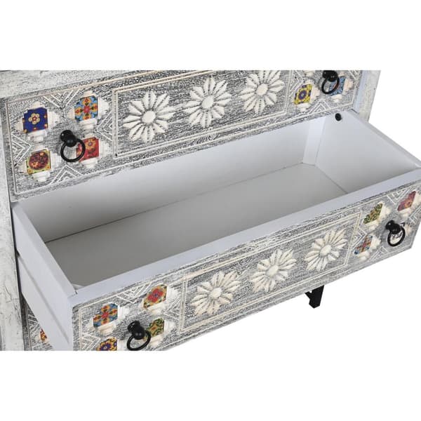 Lipasto DKD Home Decor Keraminen Harmaa Valkoinen Mangopuu (80 x 38 x 80 cm)