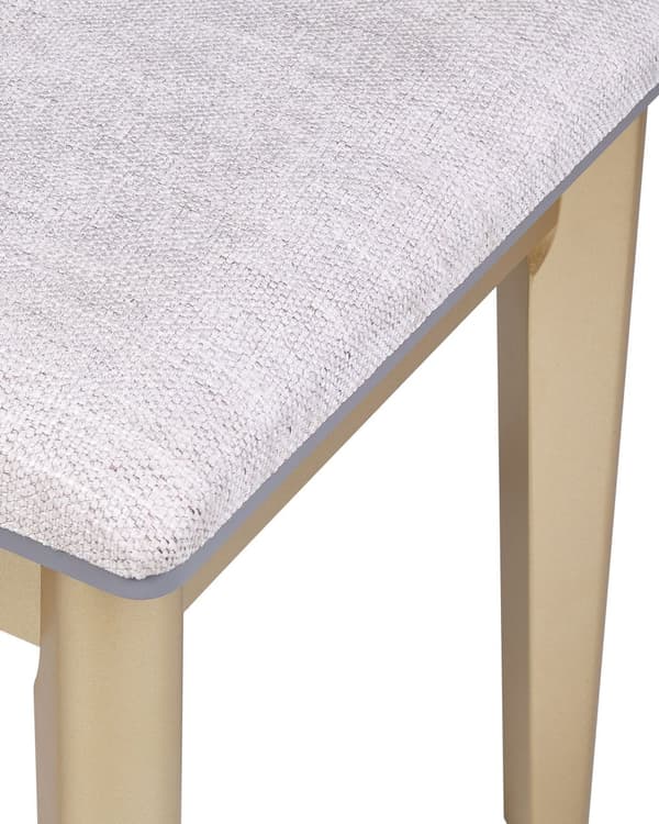 Sminkbord Grå och Guld MDF 4 Lådor LED Spegel Pall Vardagsrumsmöbler Glam Design Sovrum