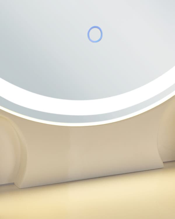 Sminkbord Vit och Guld MDF 4 Lådor LED Spegel Pall Vardagsrumsmöbler Glam Design Sovrum