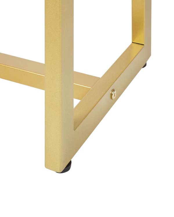 Sminkbord Vit och Guld MDF 4 Lådor LED Spegel Pall Vardagsrumsmöbler Glam Design Sovrum