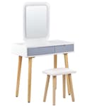 Miniatyrbilde 1 av 10: Sminkebord Hvit Produsert Treplate Treben LED-speil med oppbevaring 2 Skuffer