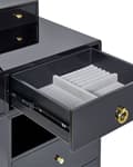 Miniatyrbilde 8 av 11: Konsollbord Svart Gull MDF 6 Skuffer LED-speil Krakk Stuemøbler Glamour Design Sminkebord