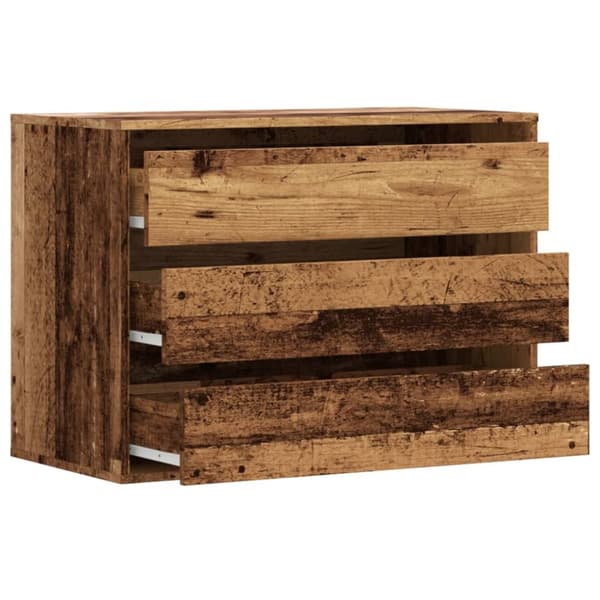 kommode til hjørne 80x41x58 cm konstrueret træ antikt træ