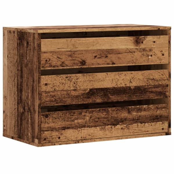 kommode til hjørne 80x41x58 cm konstrueret træ antikt træ