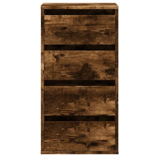 kommode til hjørne 40x41x76 cm konstrueret træ røget egetræ