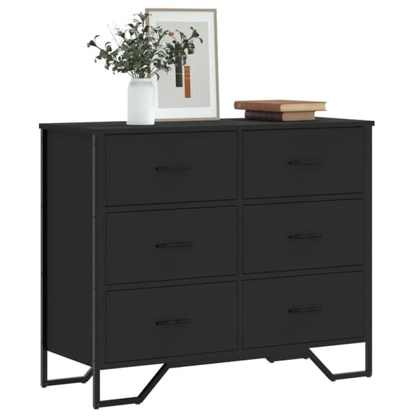 kommode 91x35,5x74,5 cm konstrueret træ sort