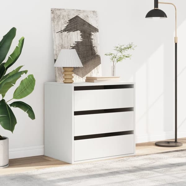 kommode til hjørne 60x41x58 cm konstrueret træ hvid