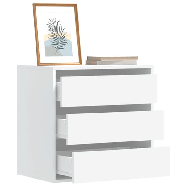 kommode til hjørne 60x41x58 cm konstrueret træ hvid