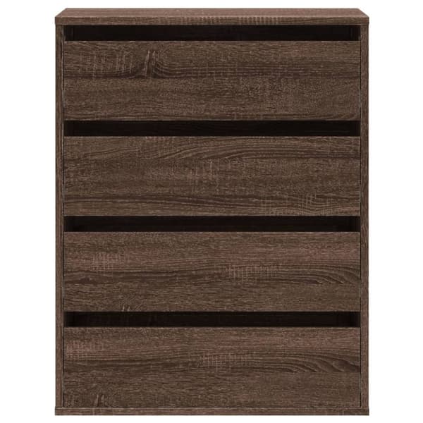 kommode til hjørne 60x41x76cm konstrueret træ brun egetræsfarve