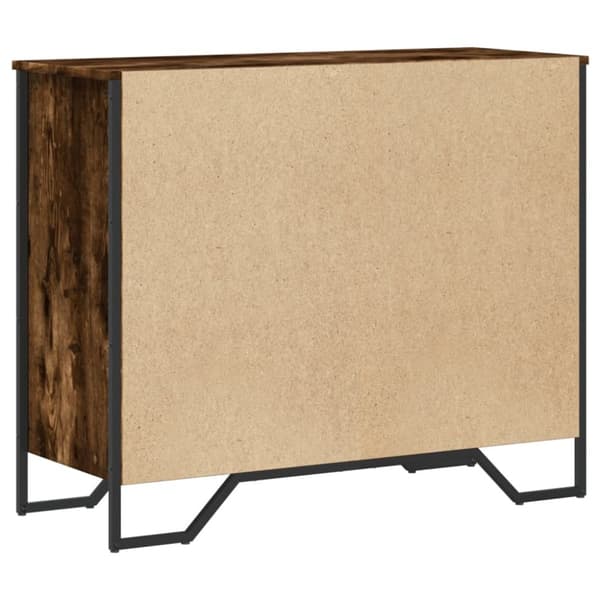 kommode 91x35,5x74,5 cm konstrueret træ røget egetræsfarve