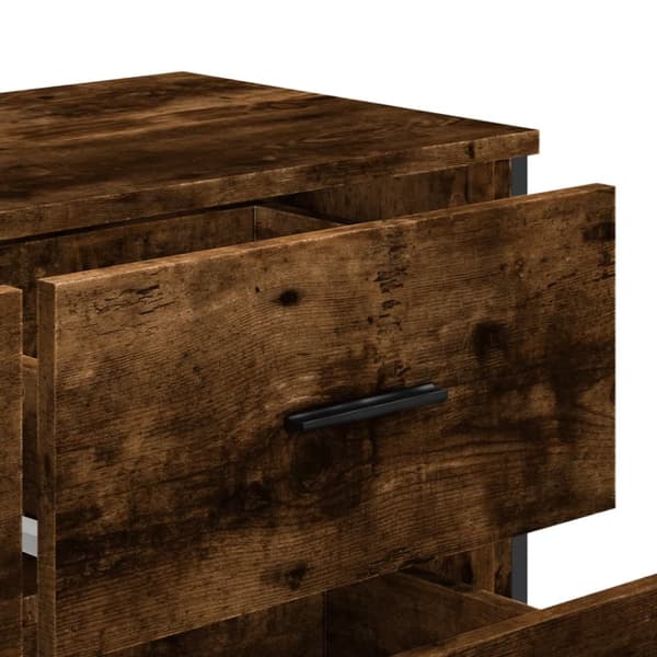 kommode 91x35,5x74,5 cm konstrueret træ røget egetræsfarve