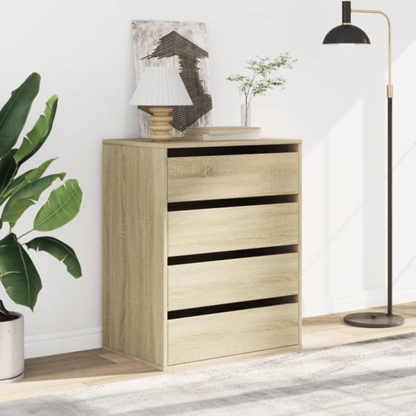 kommode til hjørne 60x41x76 cm konstrueret træ sonoma-eg