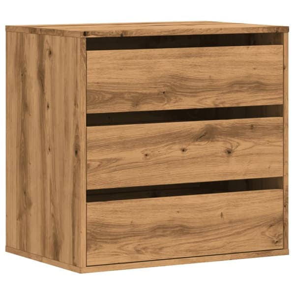 kommode til hjørne 60x41x58 cm konstrueret træ egetræsfarvet
