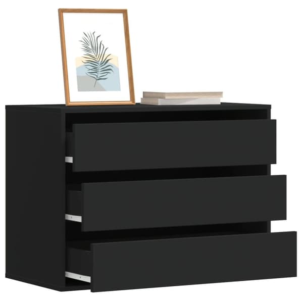 kommode til hjørne 80x41x58 cm konstrueret træ sort