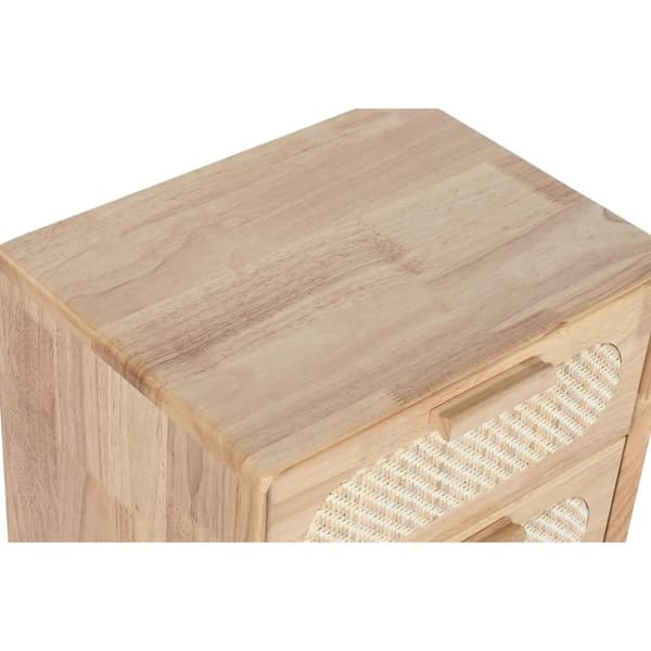 Kommode Home ESPRIT Natur Metal Gummitræ 40 x 30 x 63 cm