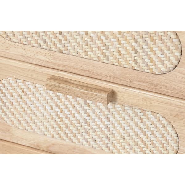 Kommode Home ESPRIT Natur Metal Gummitræ 40 x 30 x 63 cm