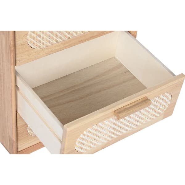 Kommode Home ESPRIT Natur Metal Gummitræ 40 x 30 x 63 cm