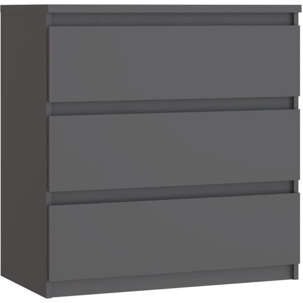 Byrå - CHELSEA - 3 lådor - Antracit - 77,2 x 42,2 x 79,9 cm