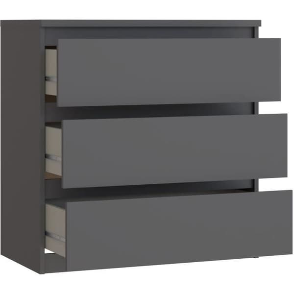 Byrå - CHELSEA - 3 lådor - Antracit - 77,2 x 42,2 x 79,9 cm