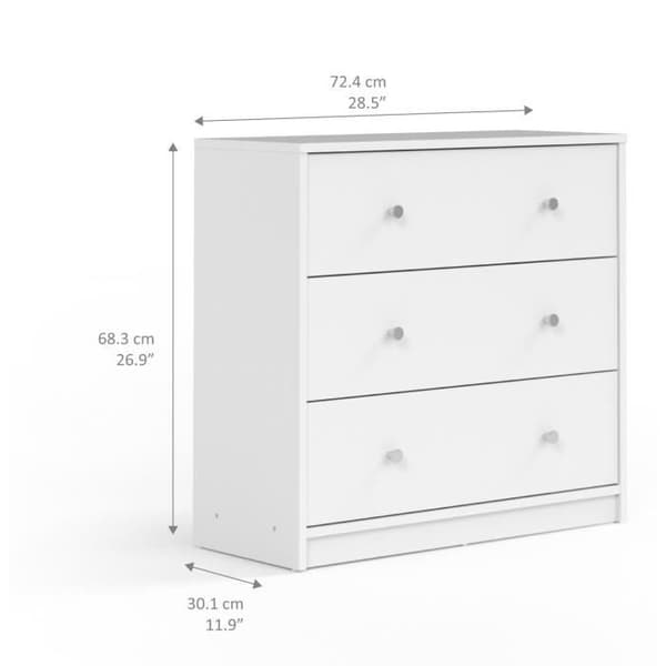 FINLANDEK TYYLIKÄS sovrumsbyrå modern stil vit inredning - L 72 cm