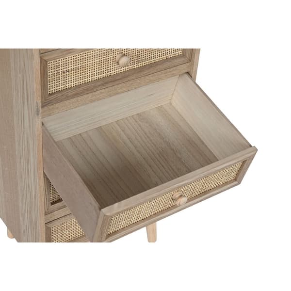 Kommode Home ESPRIT Natur Spanskrør Paulonia træ 40 x 30 x 104 cm