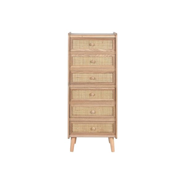 Kommode Home ESPRIT Natur Spanskrør Paulonia træ 40 x 30 x 104 cm