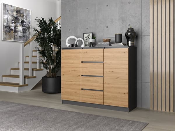 Kommode Malwa 2D4S/120 ANTRACIT HÅNDVÆRK