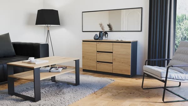 Malwa 2D3S/BA ANTRACIT HÅNDVÆRER kommode